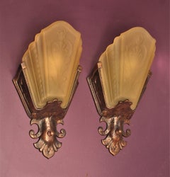 Art Deco / Revival Slip Shade Sconces 1930s