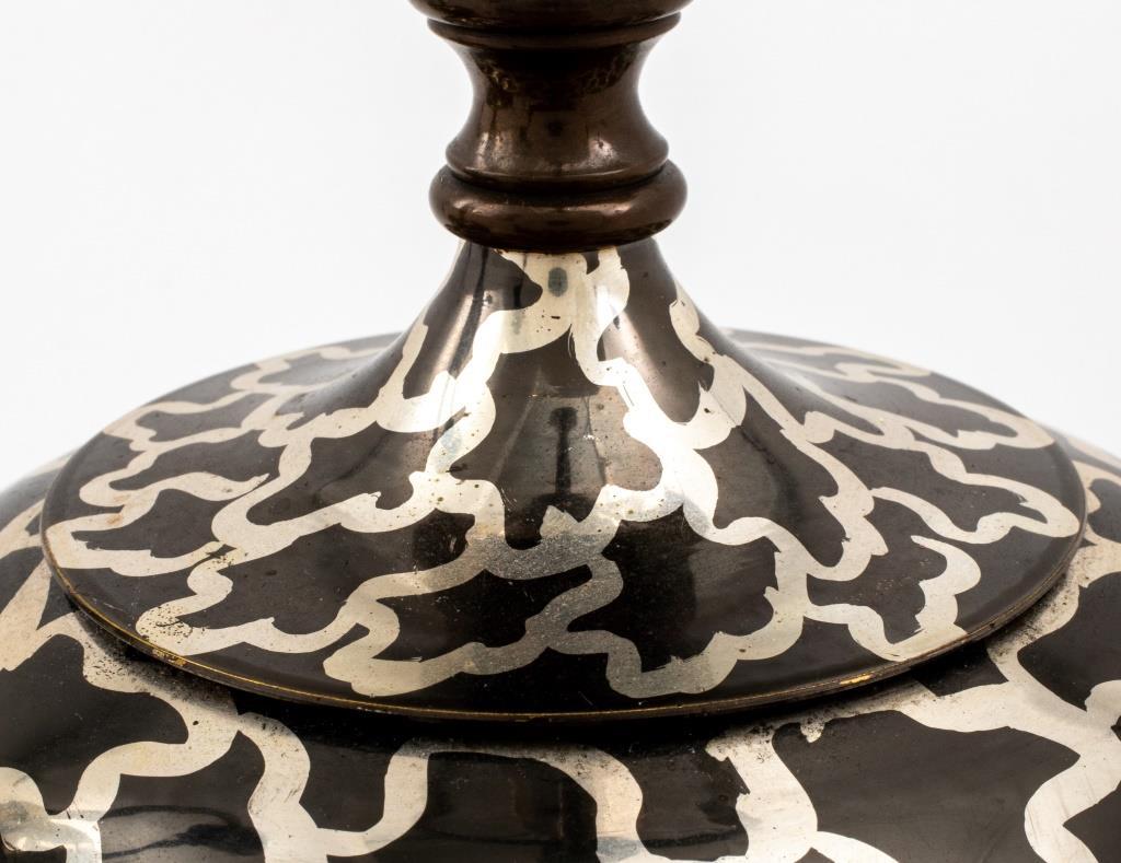 Metal Art Deco Revival Table Lamps, Pair For Sale