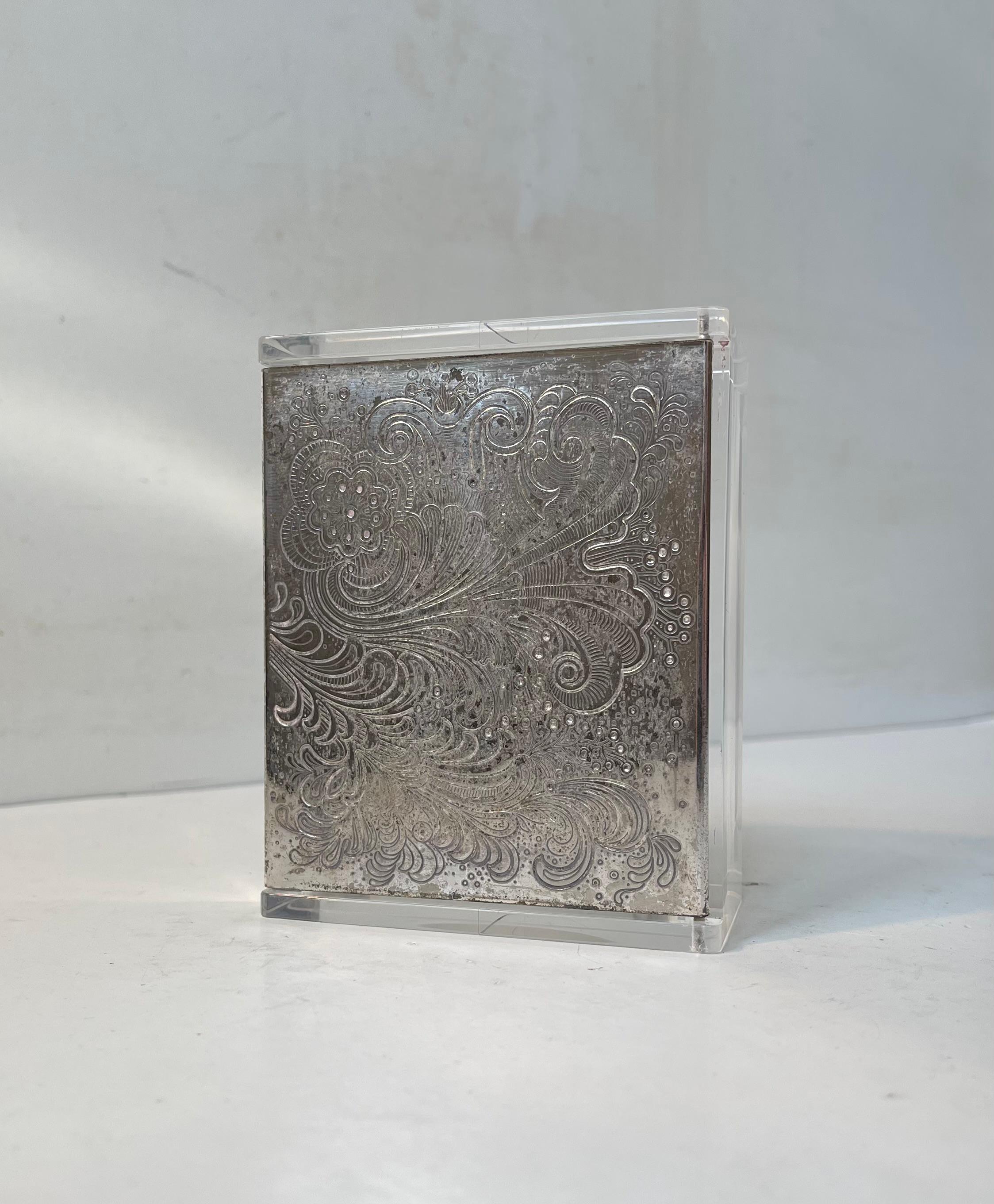 Caja transparente Art Decó Revival de WMF Alemania, años 70 Alemán en venta