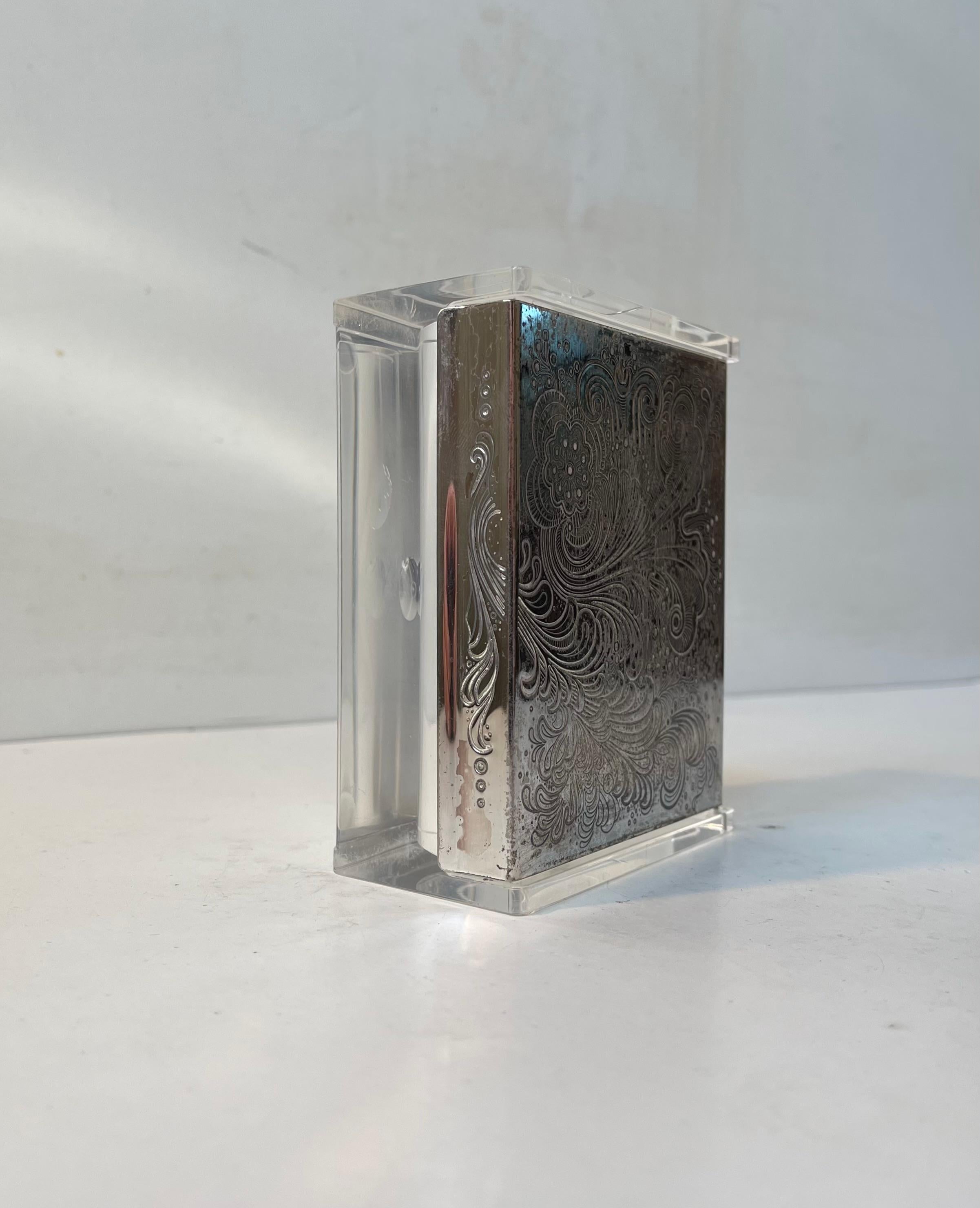 Caja transparente Art Decó Revival de WMF Alemania, años 70 finales del siglo XX en venta
