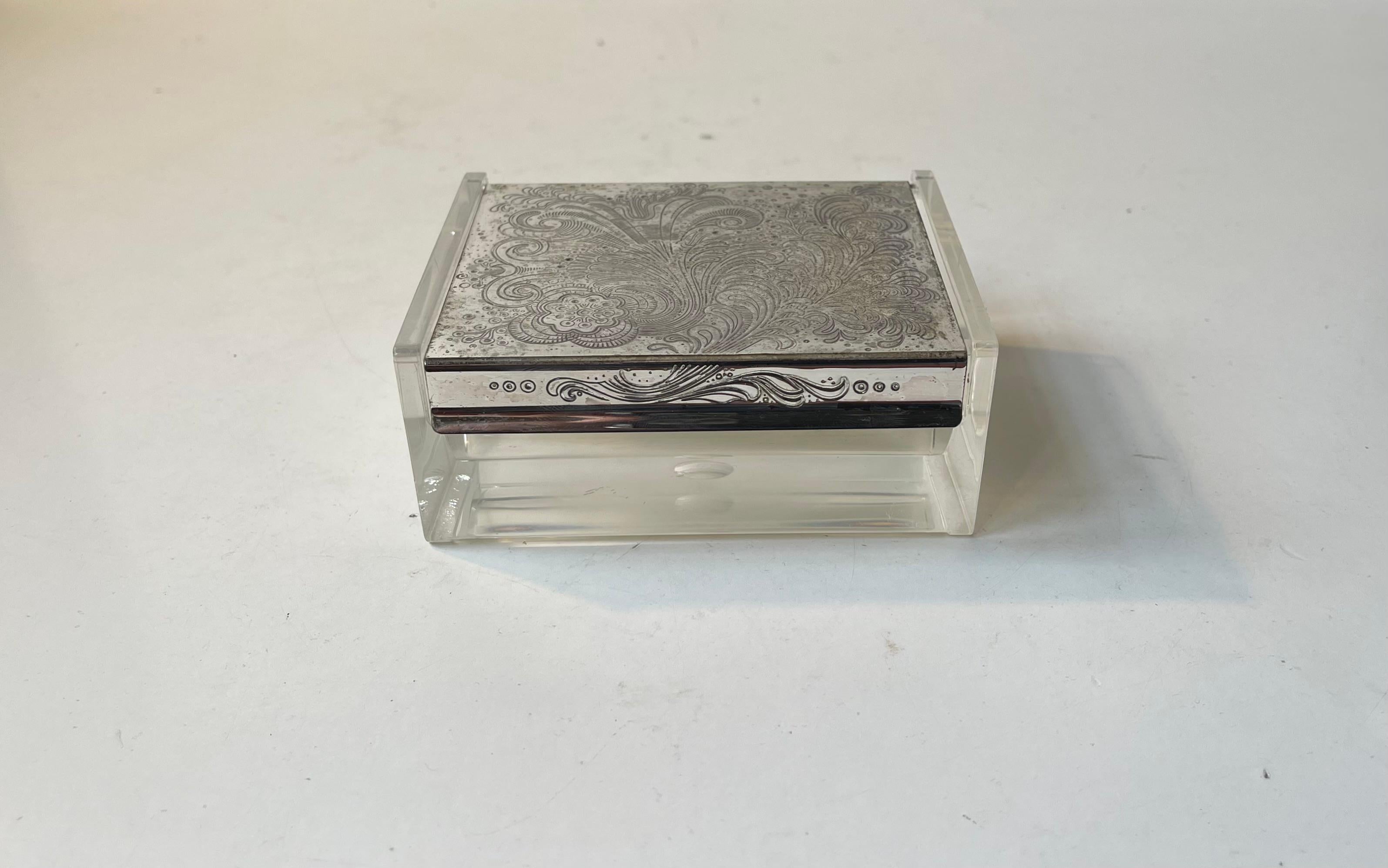 Caja transparente Art Decó Revival de WMF Alemania, años 70 en venta 1