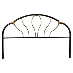 Art Deco Revival Tubular Brass and Nickel Italian Headboard Luciano Frigerio