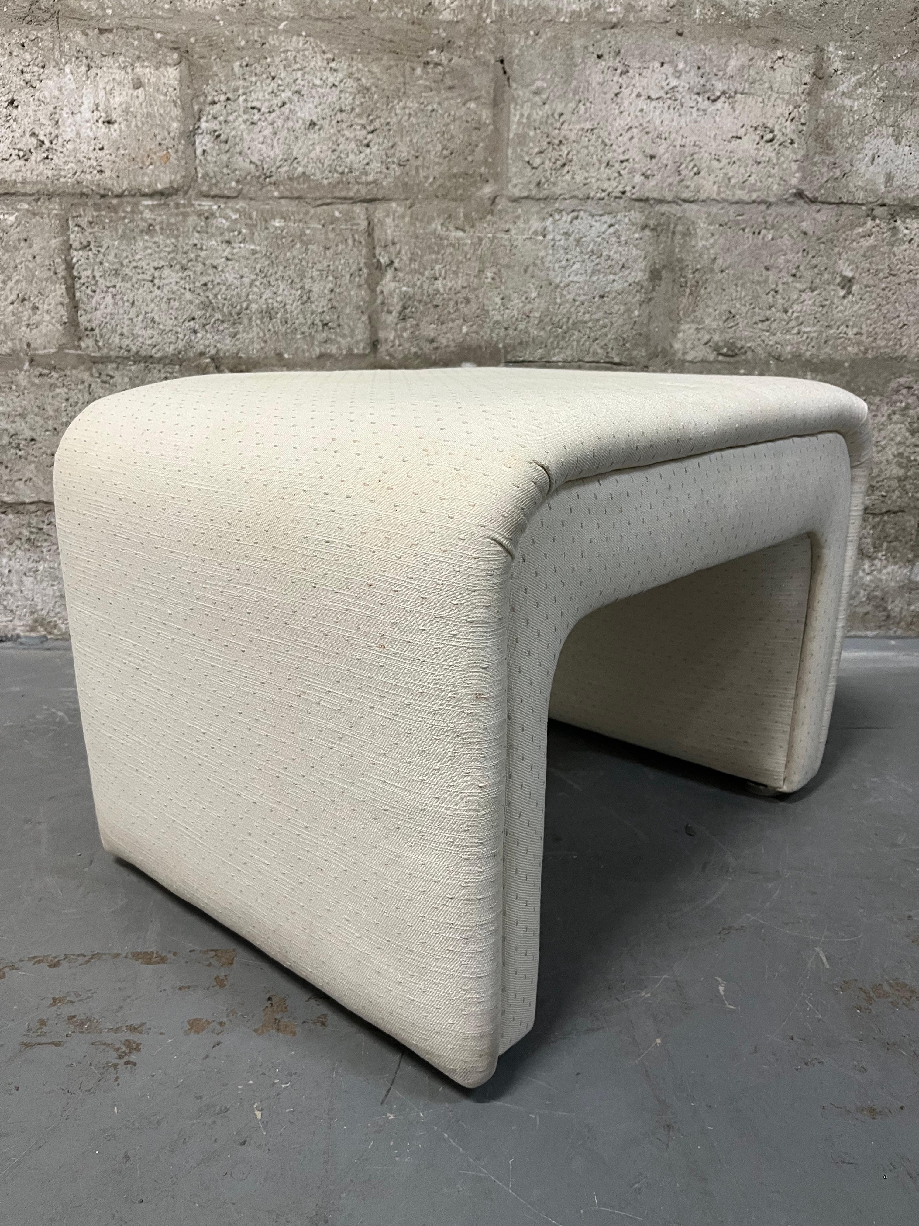 Late 20th Century Art Deco Revival Upholstered Waterfall Bench by Thayer Coggin. Circa 1980s  For Sale