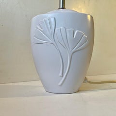 Art Deco Revival White Ceramic Table Lamp from Søholm