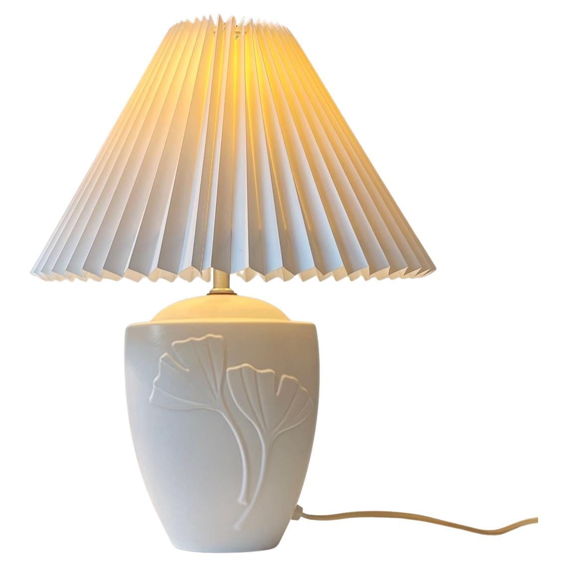 Art Deco Revival White Ceramic Table Lamp from Søholm For Sale