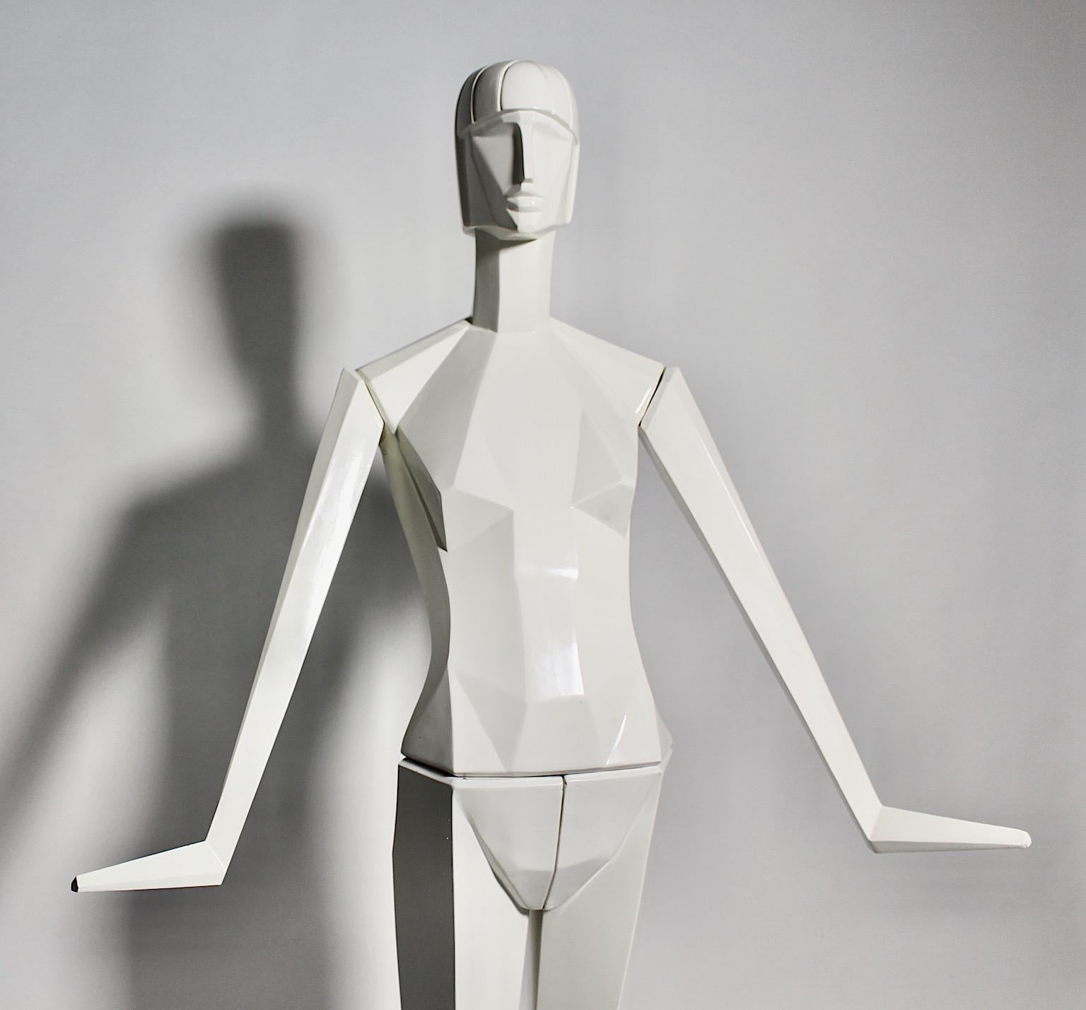 20th Century Art Deco Revival White Full Body Vintage Plastic Mannequin, 1980s, France For Sale