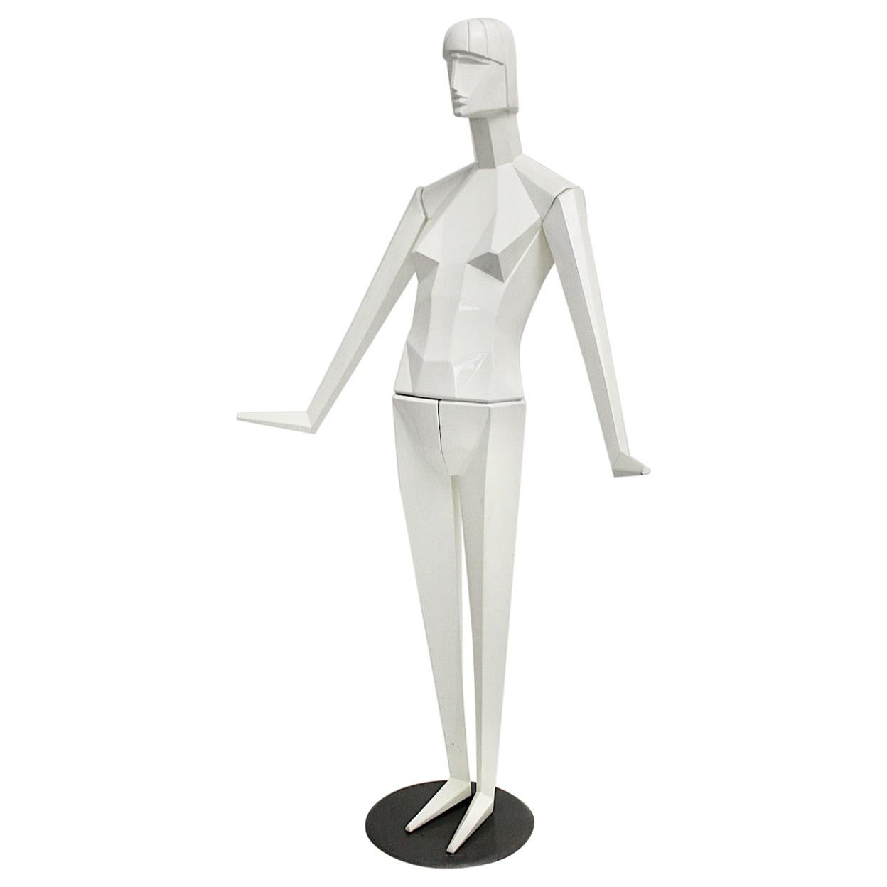 Art Deco Revival White Full Body Vintage Plastic Mannequin, 1980s, France