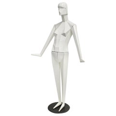 Art Deco Revival White Full Body Vintage Plastic Mannequin, 1980s, France