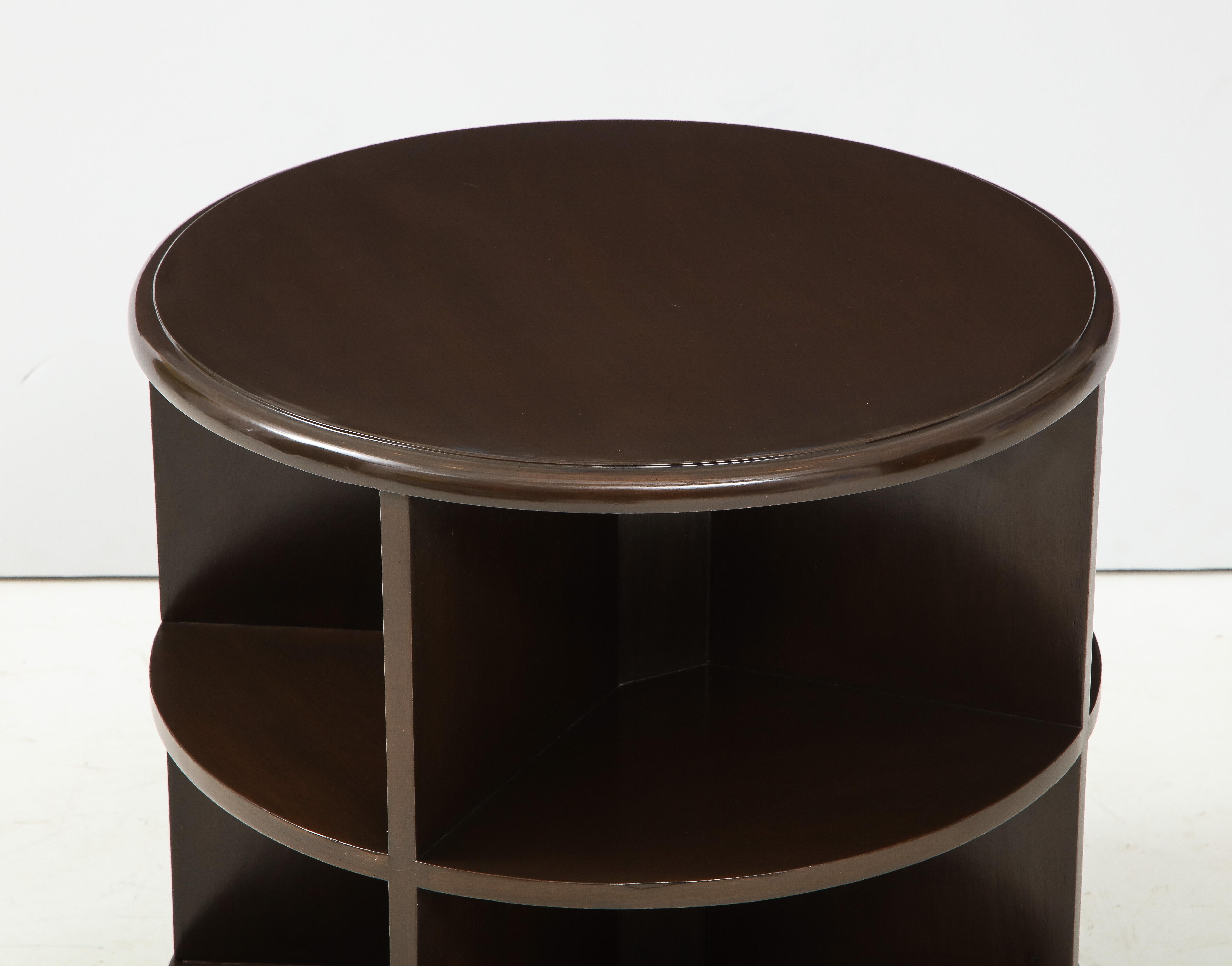 American Art Deco Revolving Bookcase Side Tables