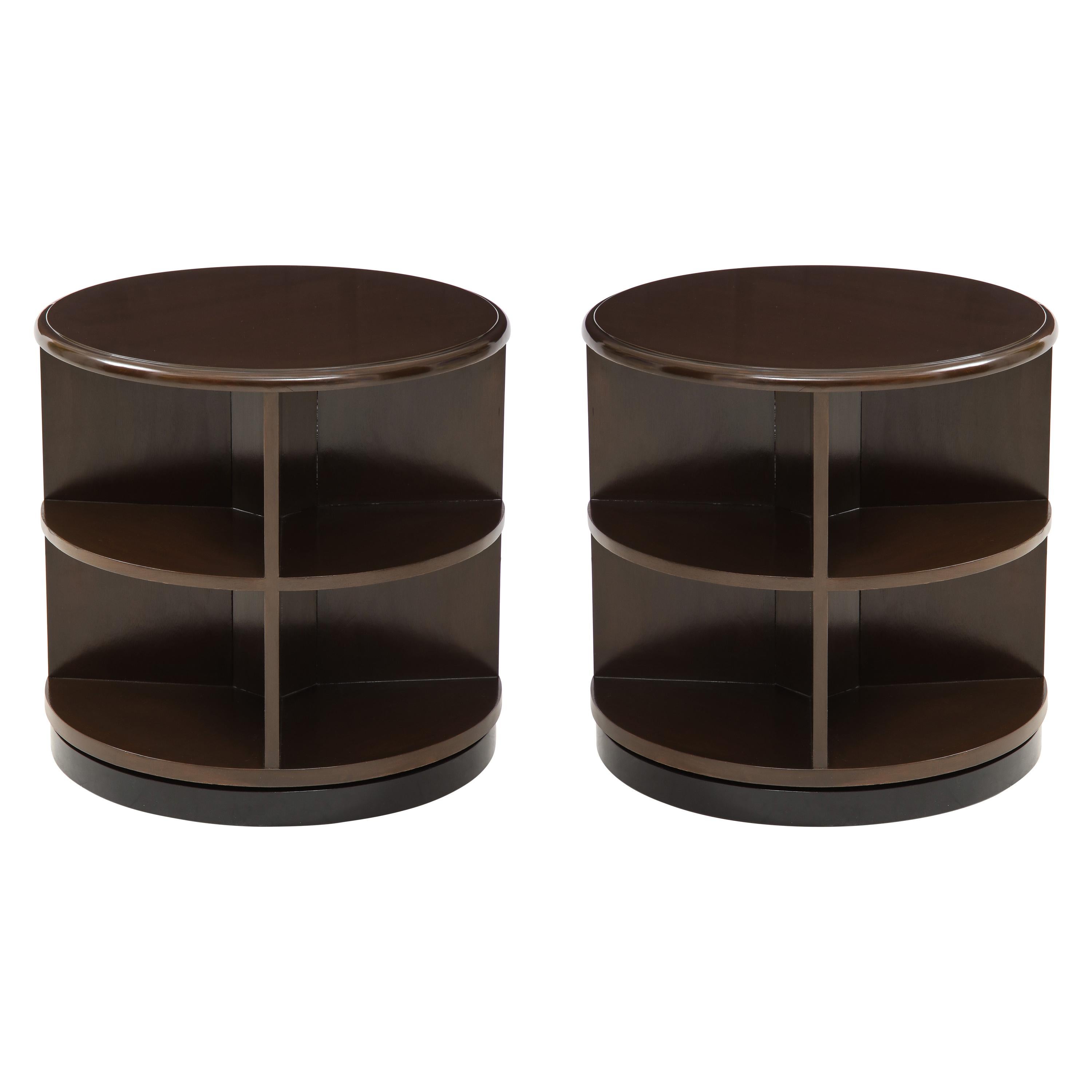 Art Deco Revolving Bookcase Side Tables