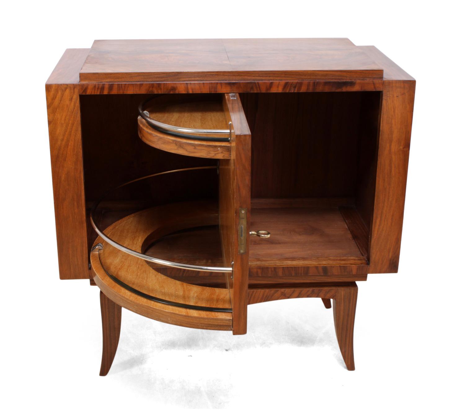 French Art Deco Revolving Cocktail Cabinet