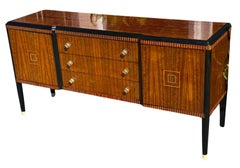 Art Deco Rhulmann Style Macassar Ebony Credenza Sideboard