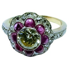 Vintage Art Deco Ring 1930s Briliant Cut Diamond 1 Carat Yellow Gold 18K Pt Vintage Art Deco Ring 1930s Briliant Cut Diamond 1 Carat Yellow Gold 18K Pt