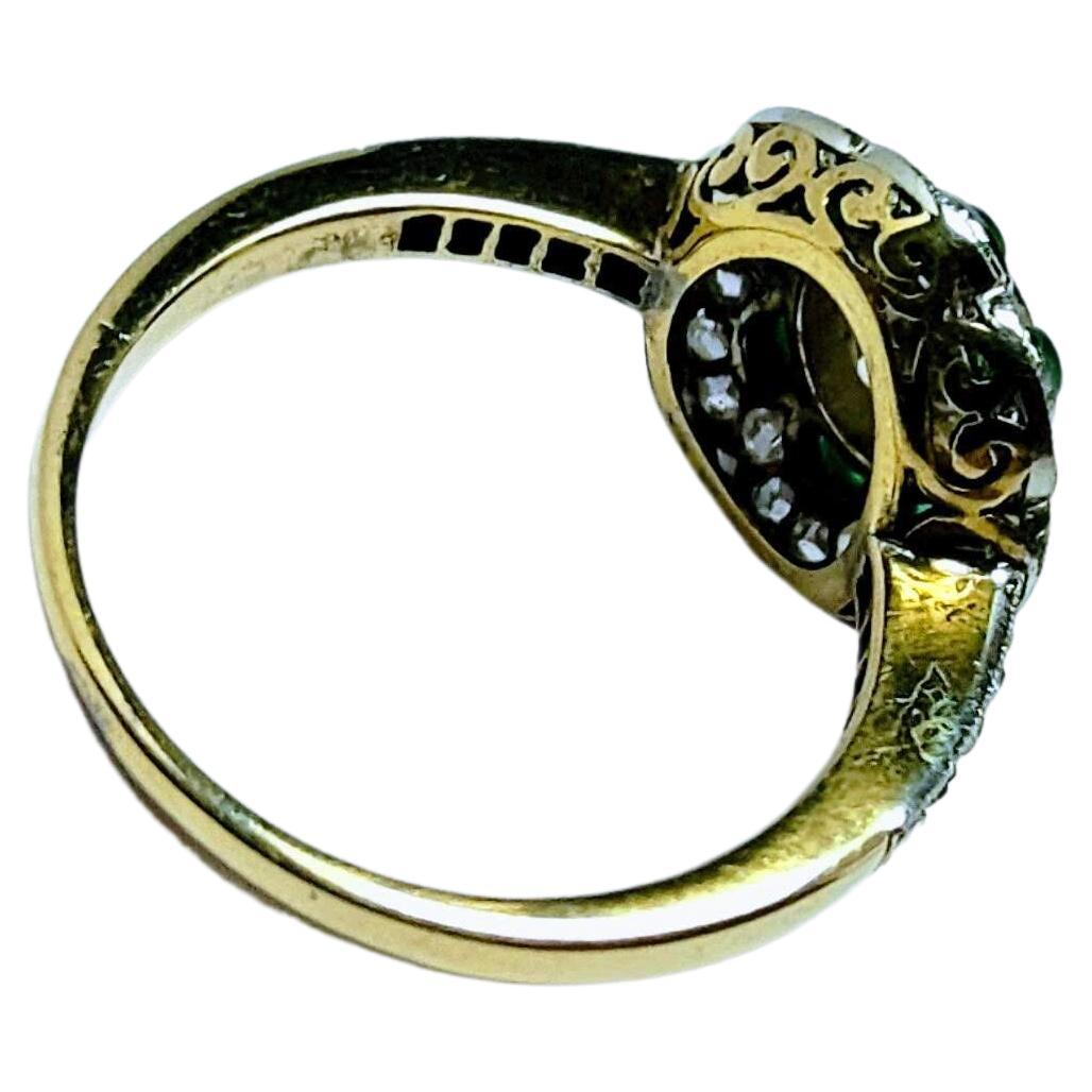 Women's or Men's Vintage Art Deco Ring 1930s Old European Cut Diamond 0.85 Ct Yellow Gold 18K Pt For Sale