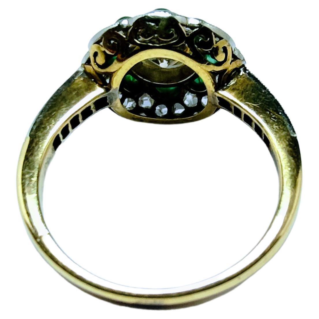 Vintage Art Deco Ring 1930s Old European Cut Diamond 0.85 Ct Yellow Gold 18K Pt For Sale 2