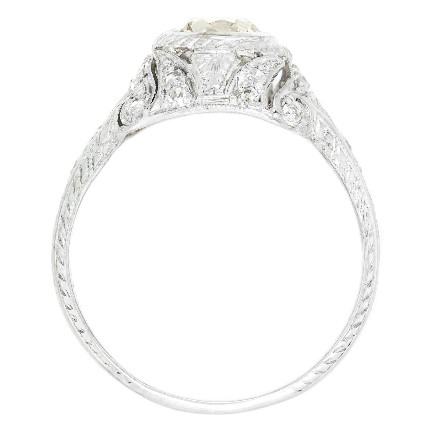 Art Deco Ring Diamond-Set Platinum Ring 4