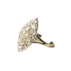 Art-Deco Ring in Platinum with Diamonds from 1930s, France