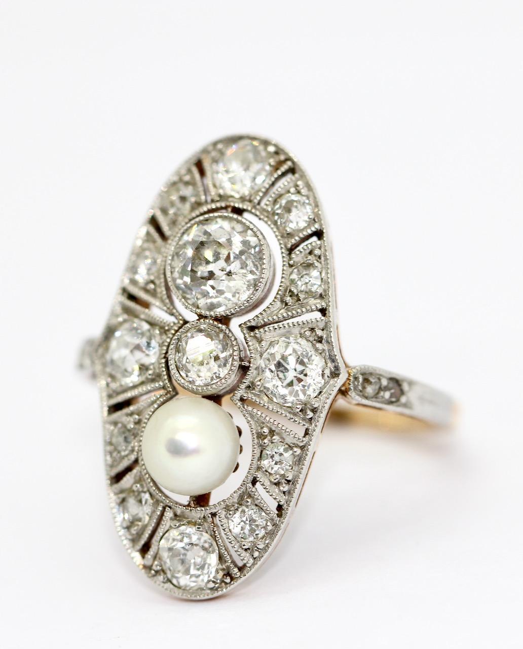 art deco pearl ring