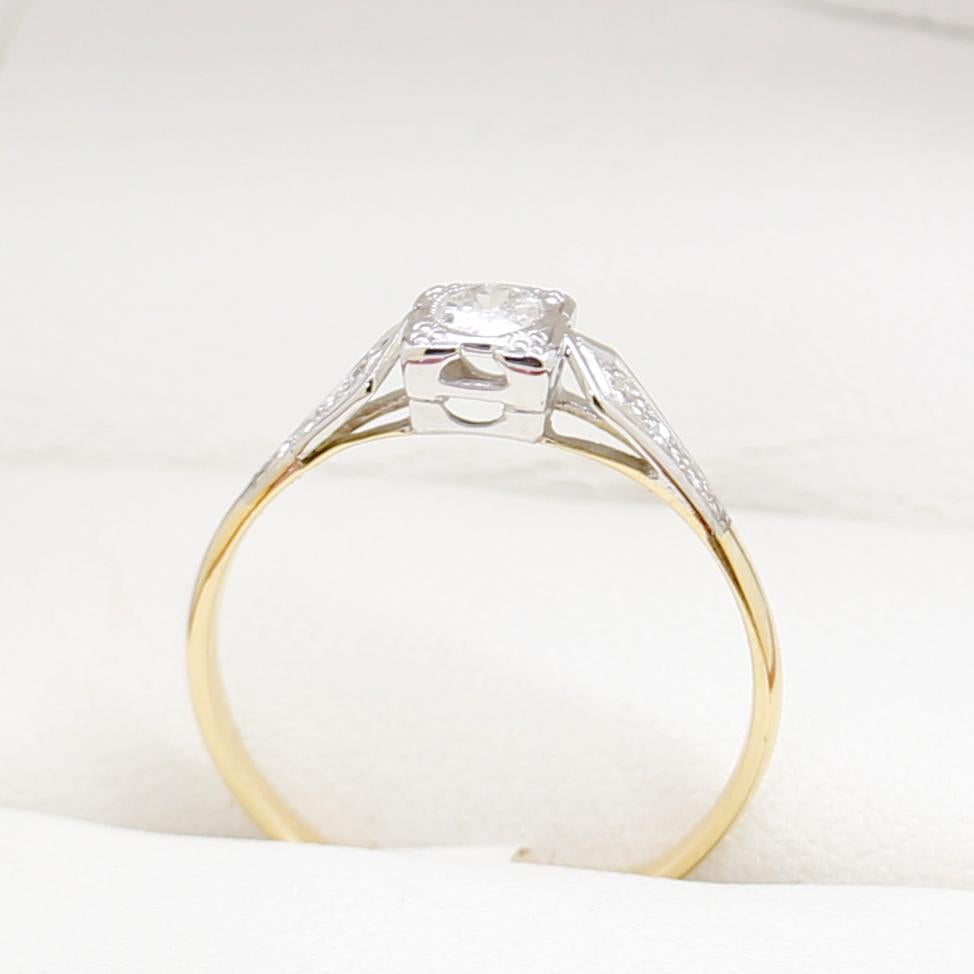 Art déco-Verlobungsring, Vintage-Diamant, vollständig restauriert im Zustand „Gut“ im Angebot in BALMAIN, NSW