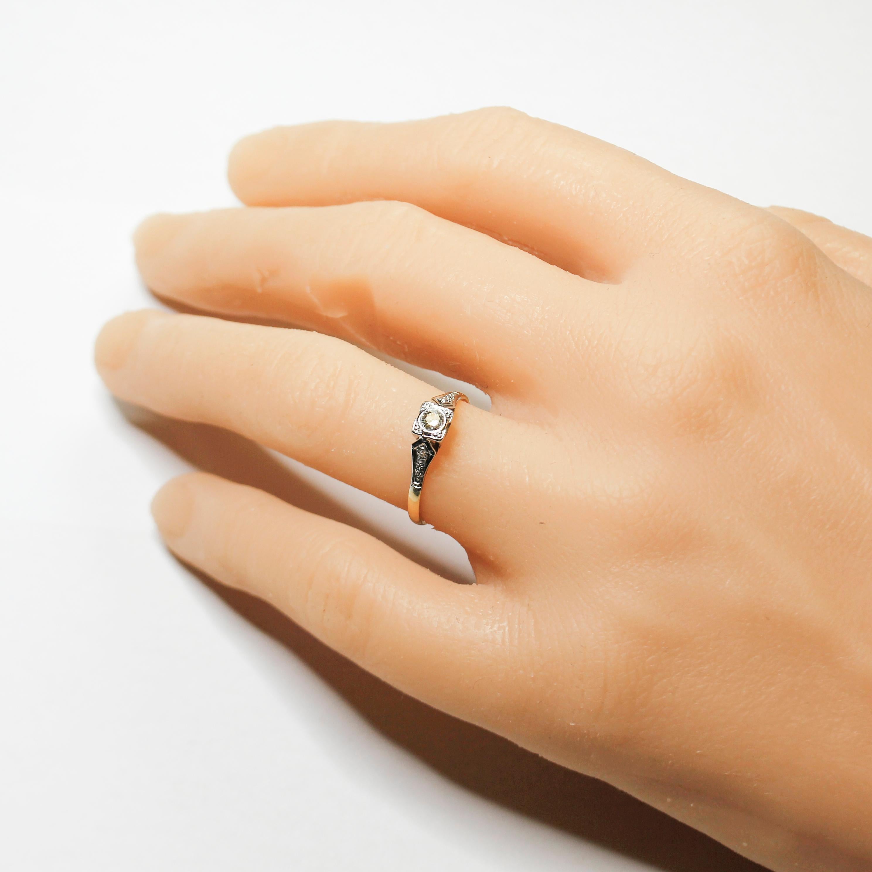 Women's Art Deco Ring, Vintage Diamond Engagement Ring Fully Restored For Sale