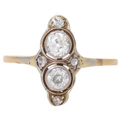 Art Deco Ring with 2 Old-Cut Diamonds