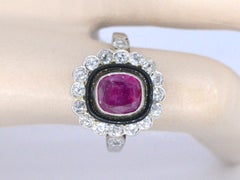 Art Deco Ring with Diamonds and Ruby