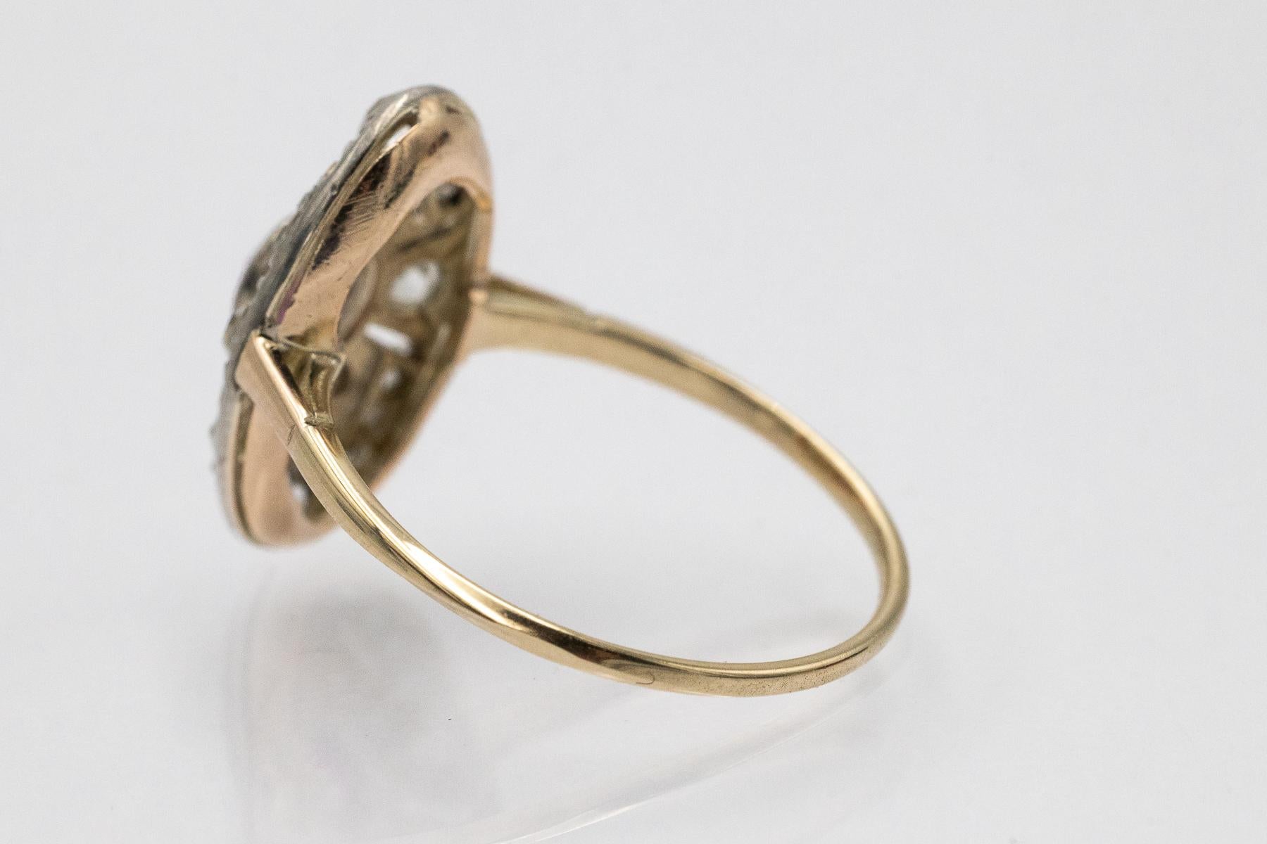 Art-Déco-Ring mit natürlichem Rubin 0, 40 Karat und Diamanten, Ungarn, 1920er Jahre. im Angebot 1