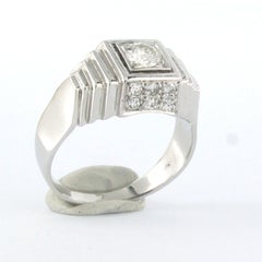 ART DECO ring with old European and single cut diamonds up to 0.54ct 18k gold