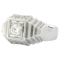 ART DECO ring with old European and single cut diamonds up to 0.54ct 18k gold