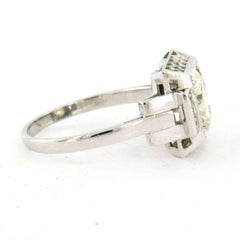 ART DECO ring with old European and single cut diamonds up to 2.30ct platinum