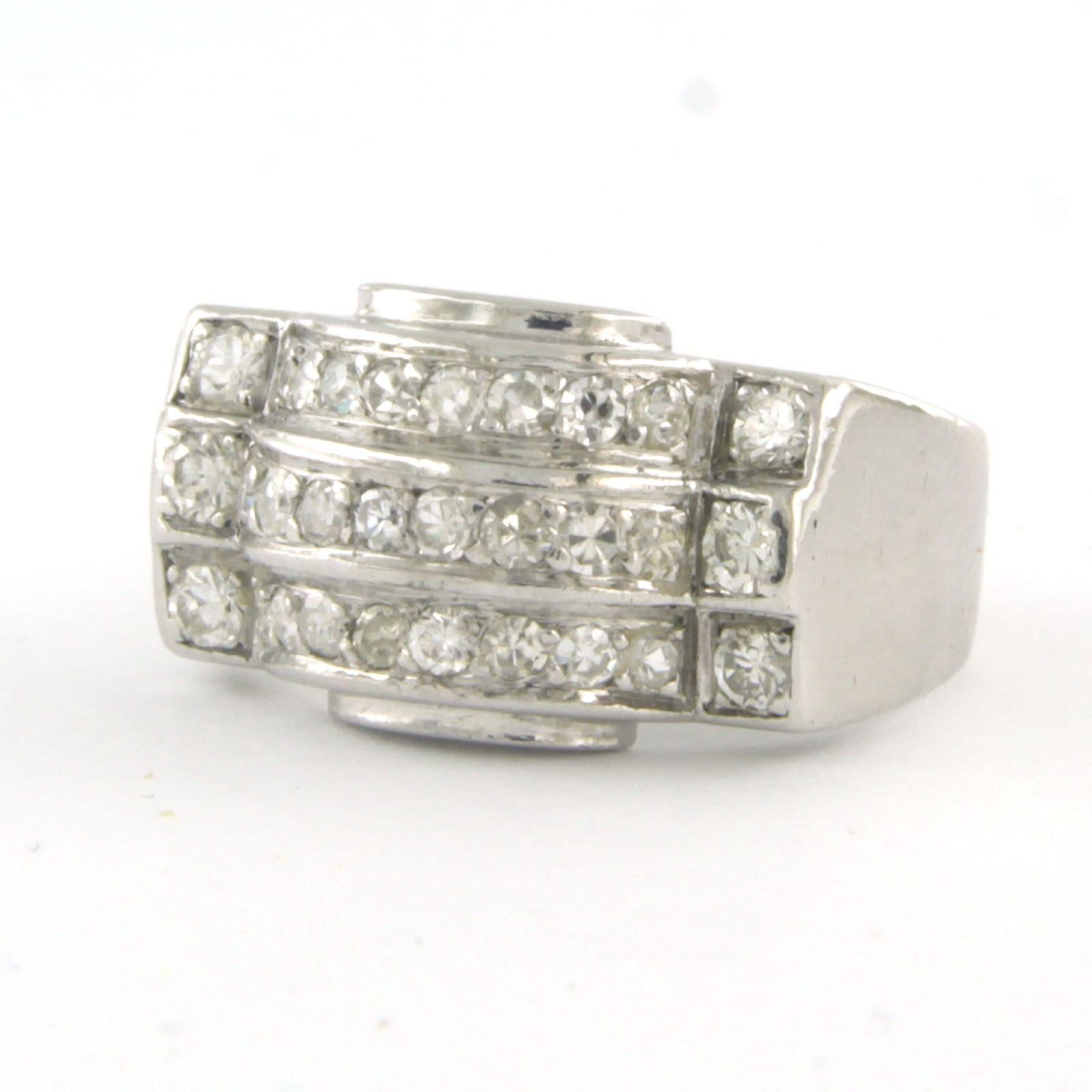 Donna Anello ART DECO con diamanti taglio singolo fino a 0,80ct in platino 6,5 grammi in vendita