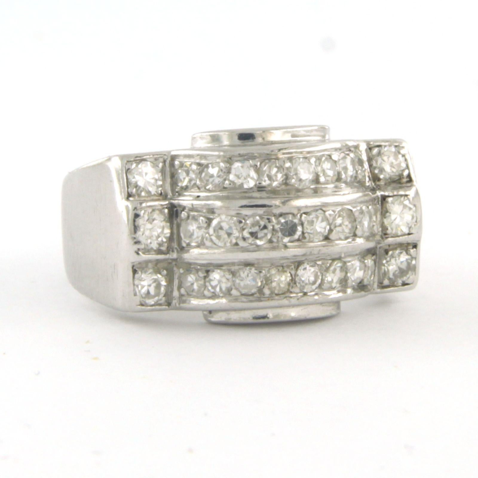 Anello ART DECO con diamanti taglio singolo fino a 0,80ct in platino 6,5 grammi in vendita 1