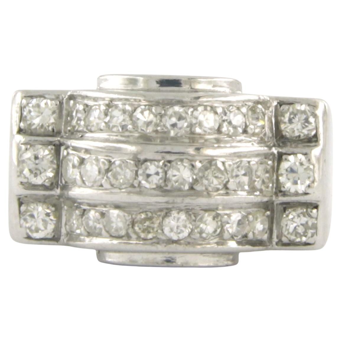 Anello ART DECO con diamanti taglio singolo fino a 0,80ct in platino 6,5 grammi in vendita