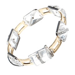 Vintage Art Deco Rock Crystal 18 Carat Gold Bracelet