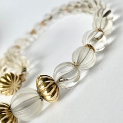 Art Deco Rock Crystal and 9 Carat Gold Necklace