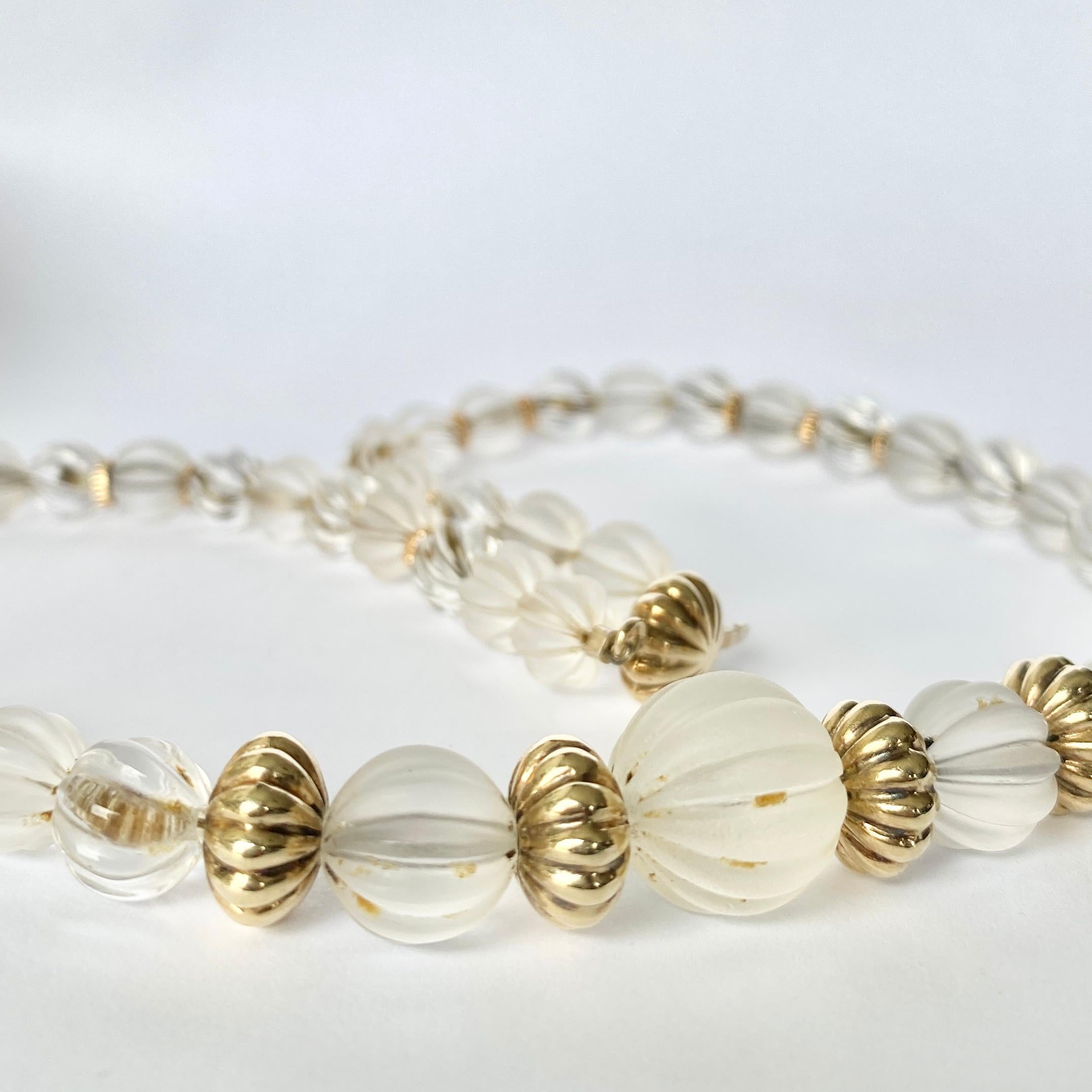 Art-déco-Halskette aus Bergkristall und 9 Karat Gold im Zustand „Gut“ im Angebot in Chipping Campden, GB