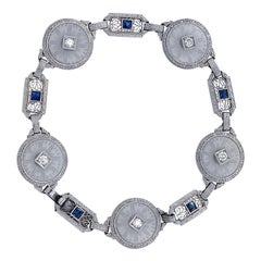 Art Deco Rock Crystal and Diamond Bracelet