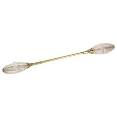 Art Deco Bergkristall und Platin Gold Jabot Pin