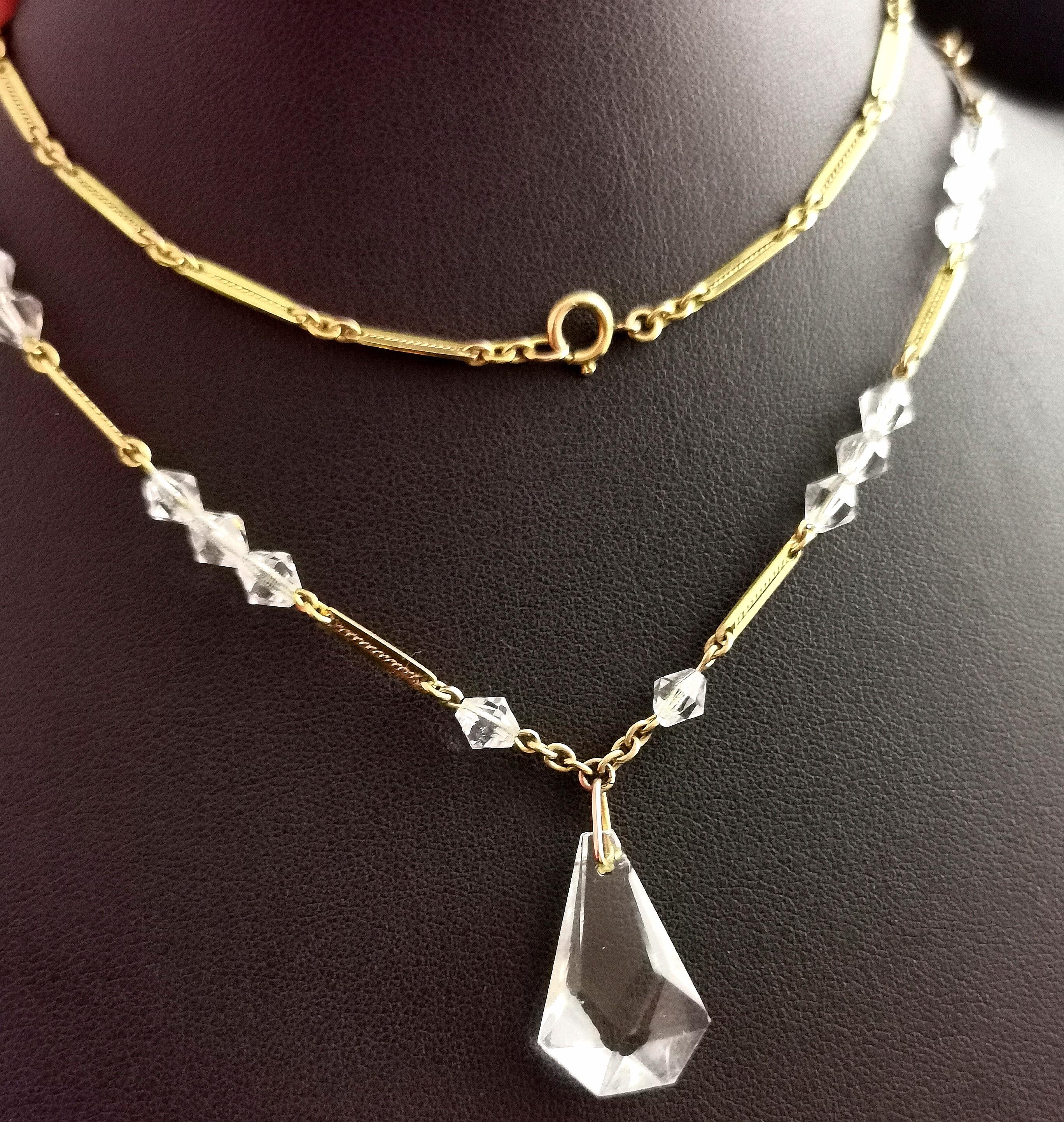 art deco rock crystal necklace