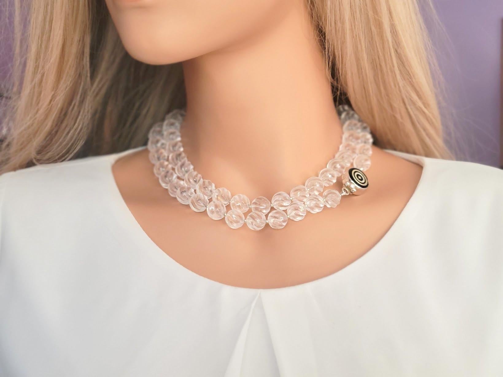 Art Deco Bergkristall-Halskette Damen im Angebot
