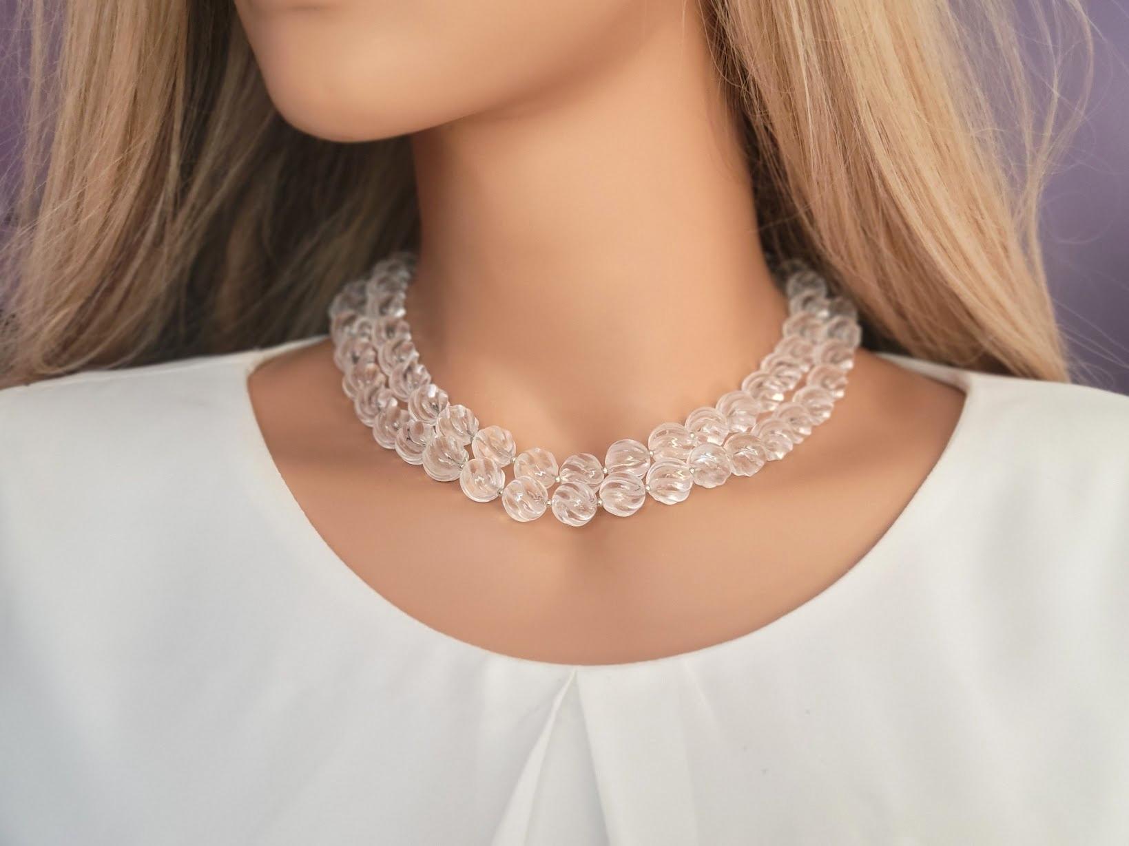 Art Deco Bergkristall-Halskette im Angebot 1