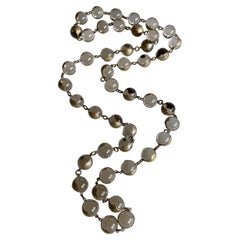 Art Deco Rock Crystal Pools of Light Silver Gilt Necklace