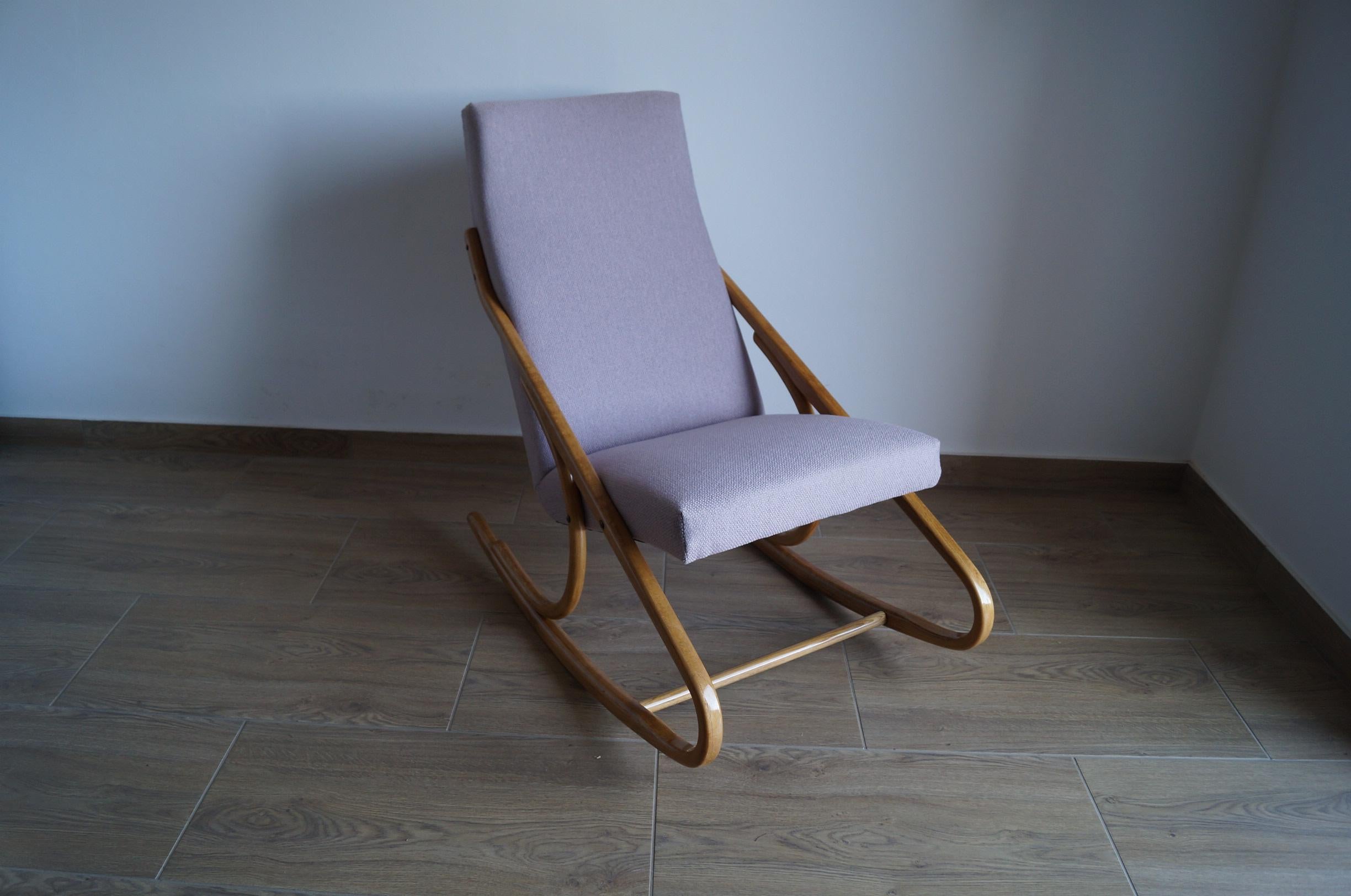 Art Deco Rocking Chair J. Halabala from 1960 For Sale 1