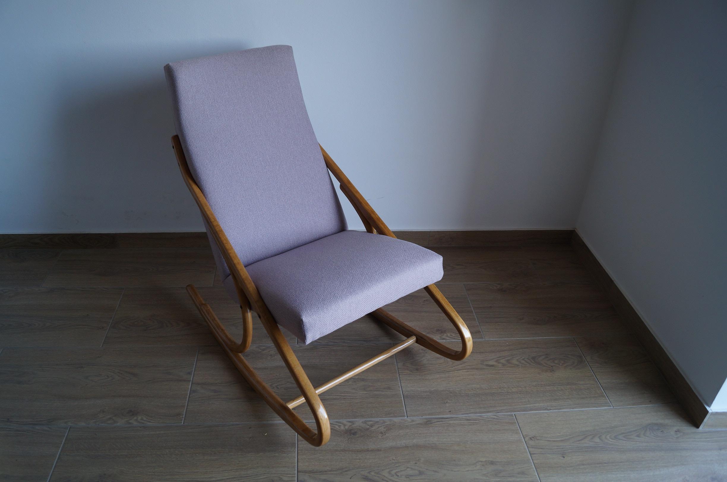 Art Deco Rocking Chair J. Halabala from 1960 For Sale 2