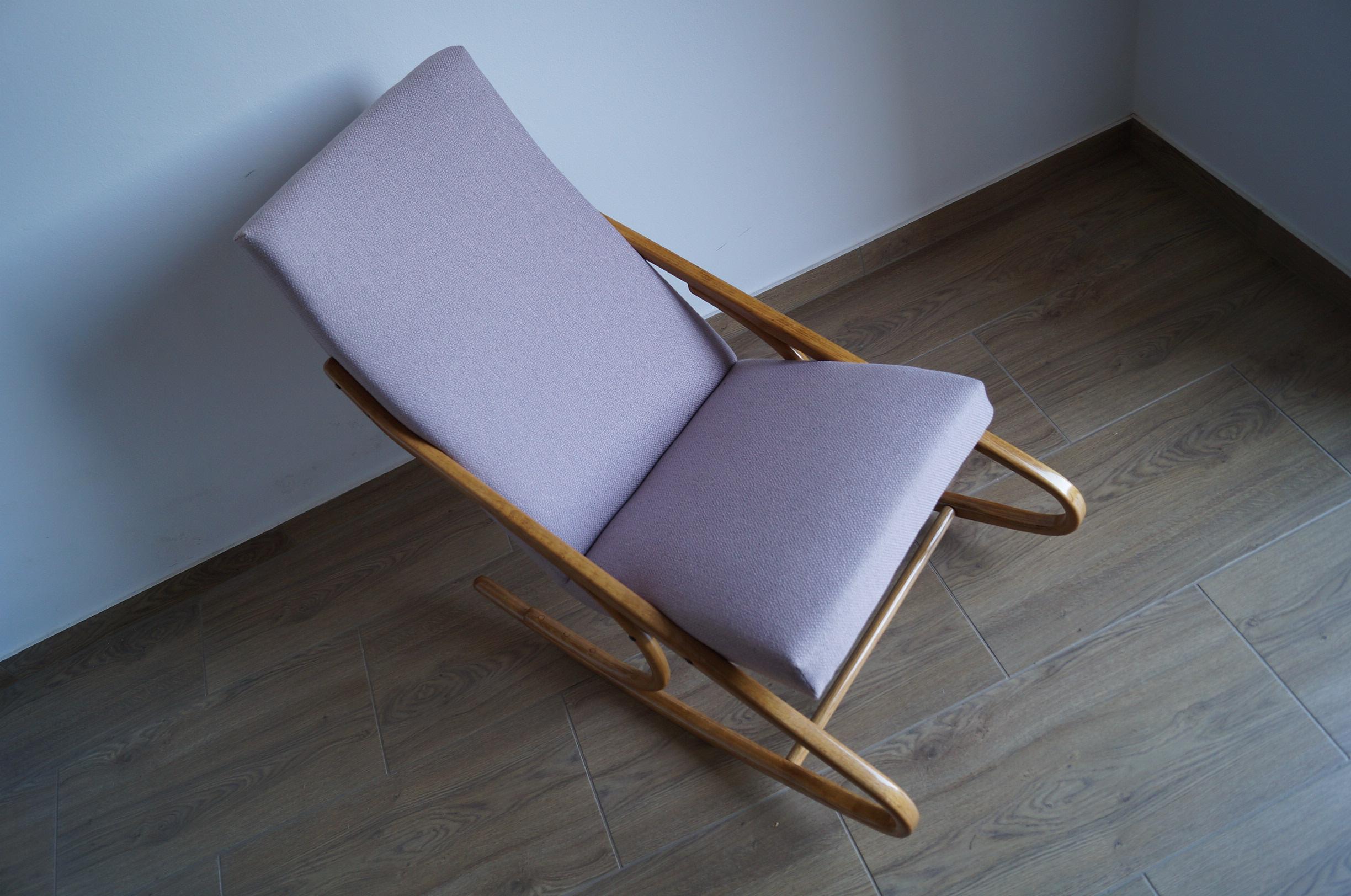 Art Deco Rocking Chair J. Halabala from 1960 For Sale 3