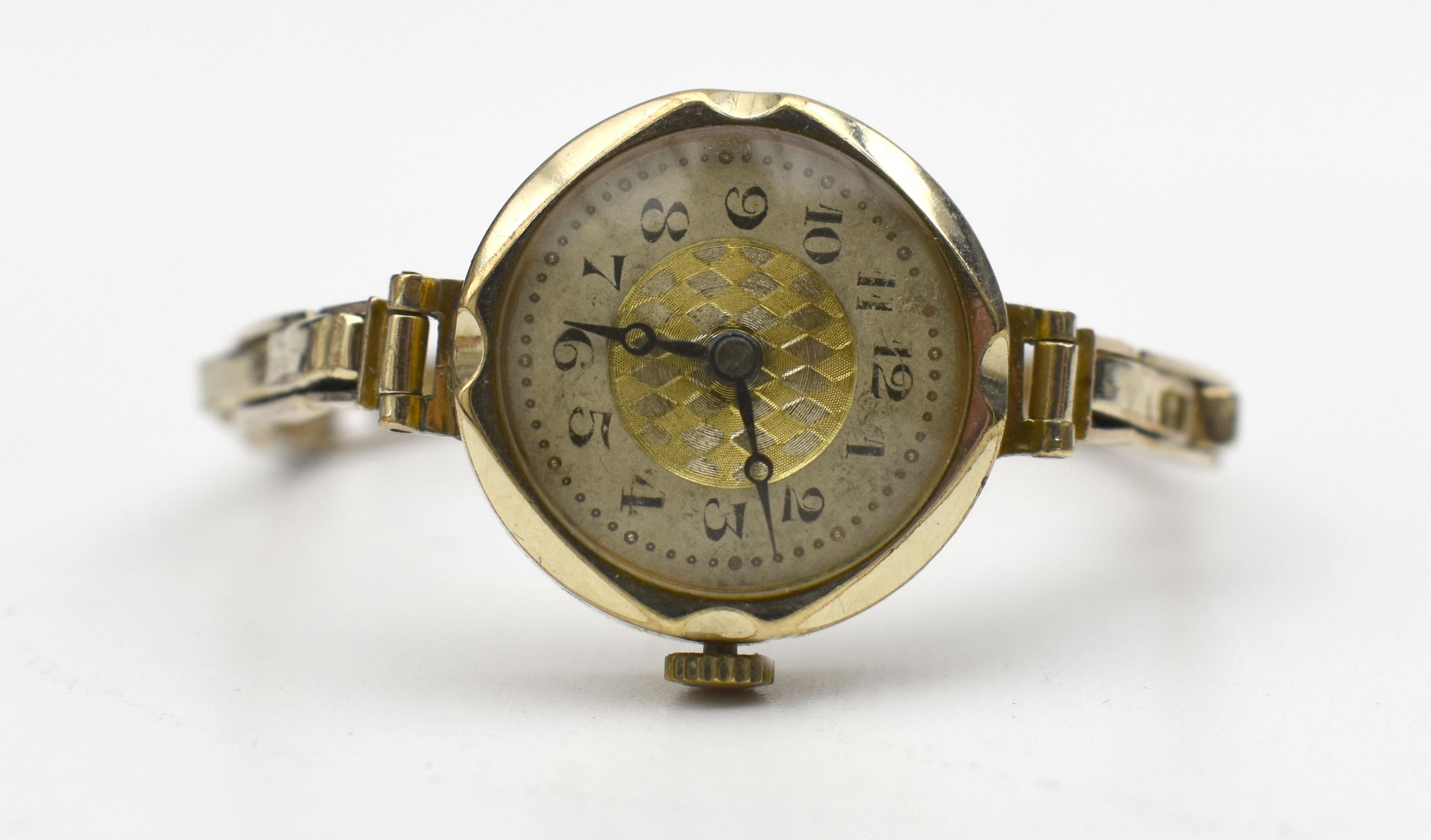 Art Deco Rolled Gold Harlequin Dial 15 Jewels Ladies Watch, C1930 1