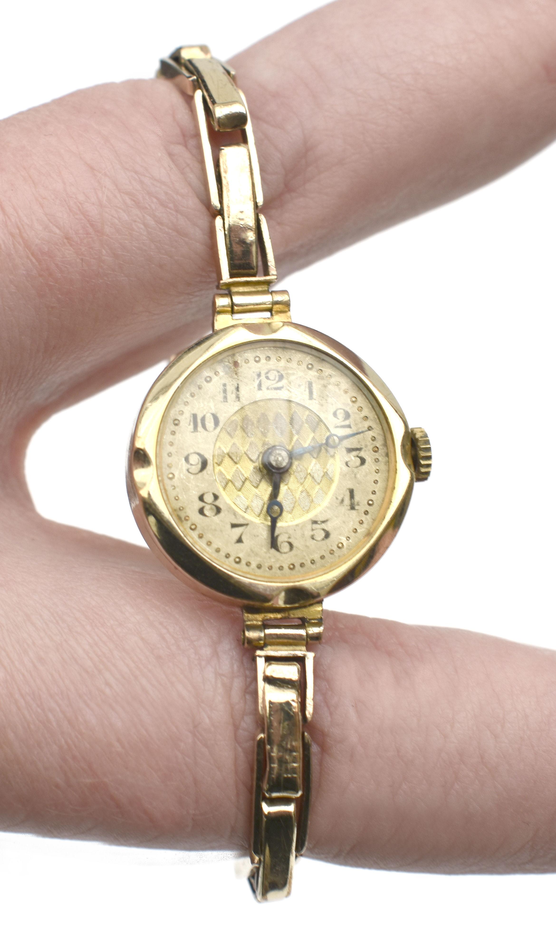 Art Deco Rolled Gold Harlequin Dial 15 Jewels Ladies Watch, C1930 4