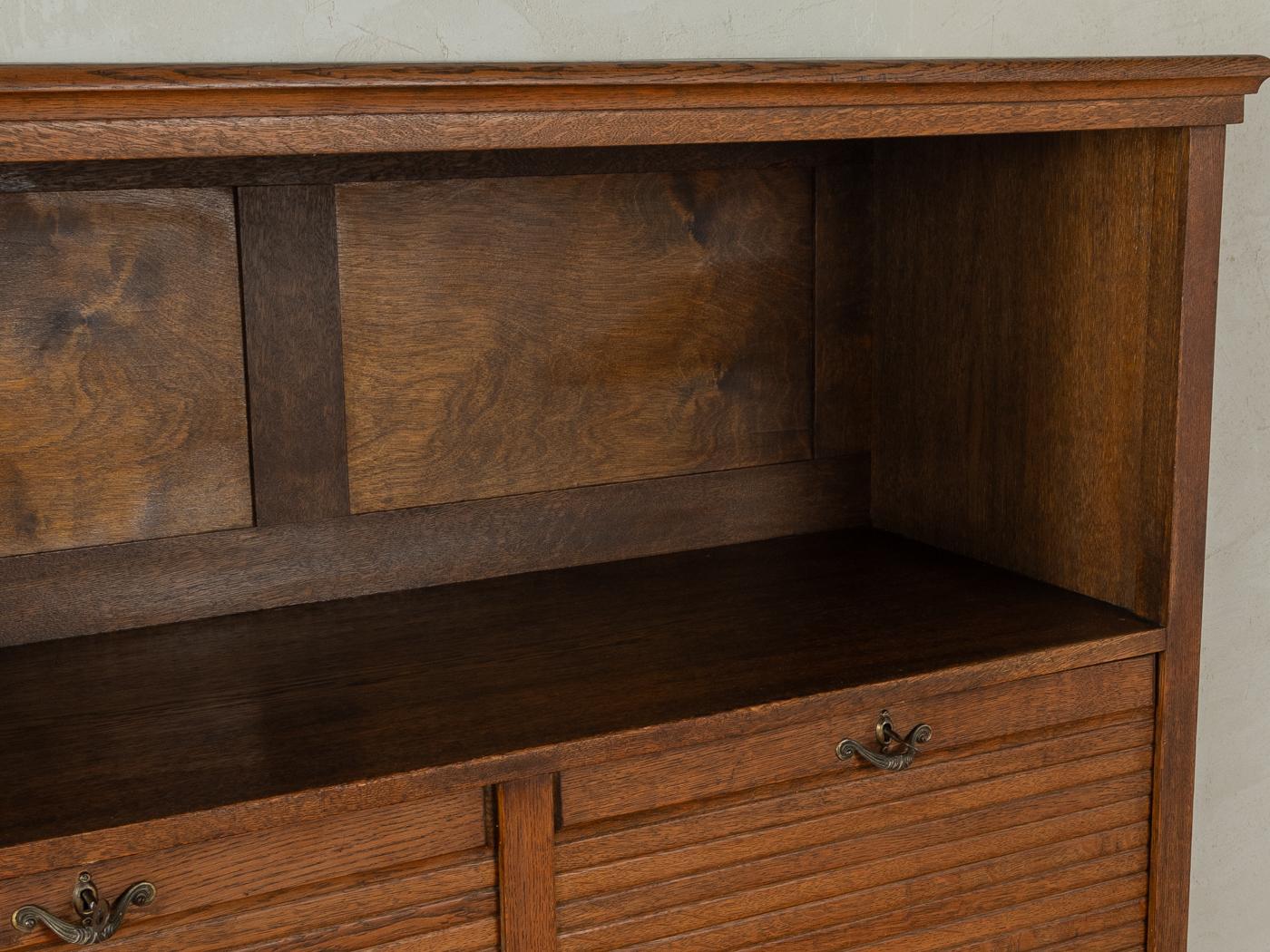Oak Art déco roller shutter cabinet