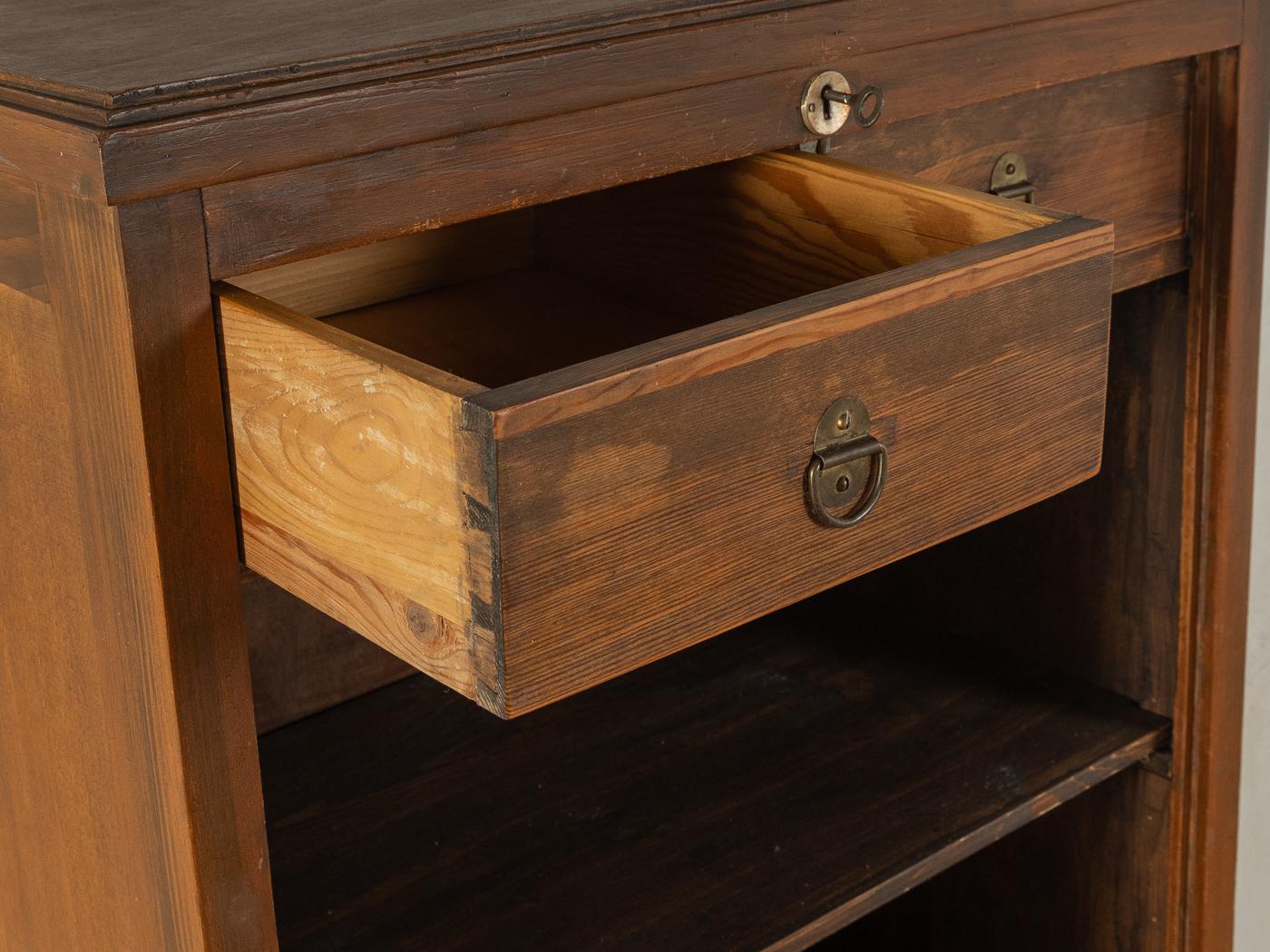 Oak Art déco roller shutter cabinet