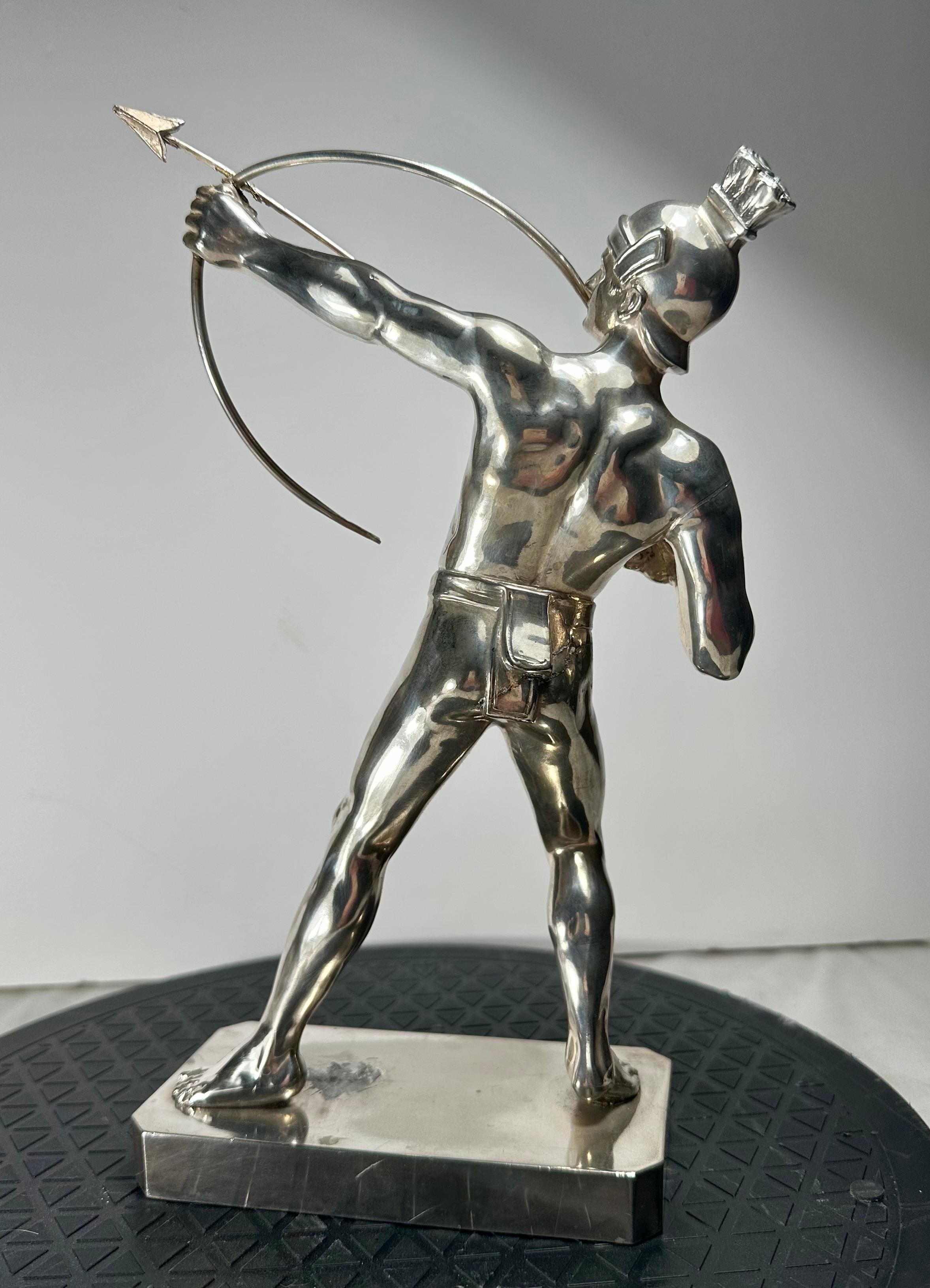 Art Deco Roman Archer Statue by Hermann Eichberg For Sale 8